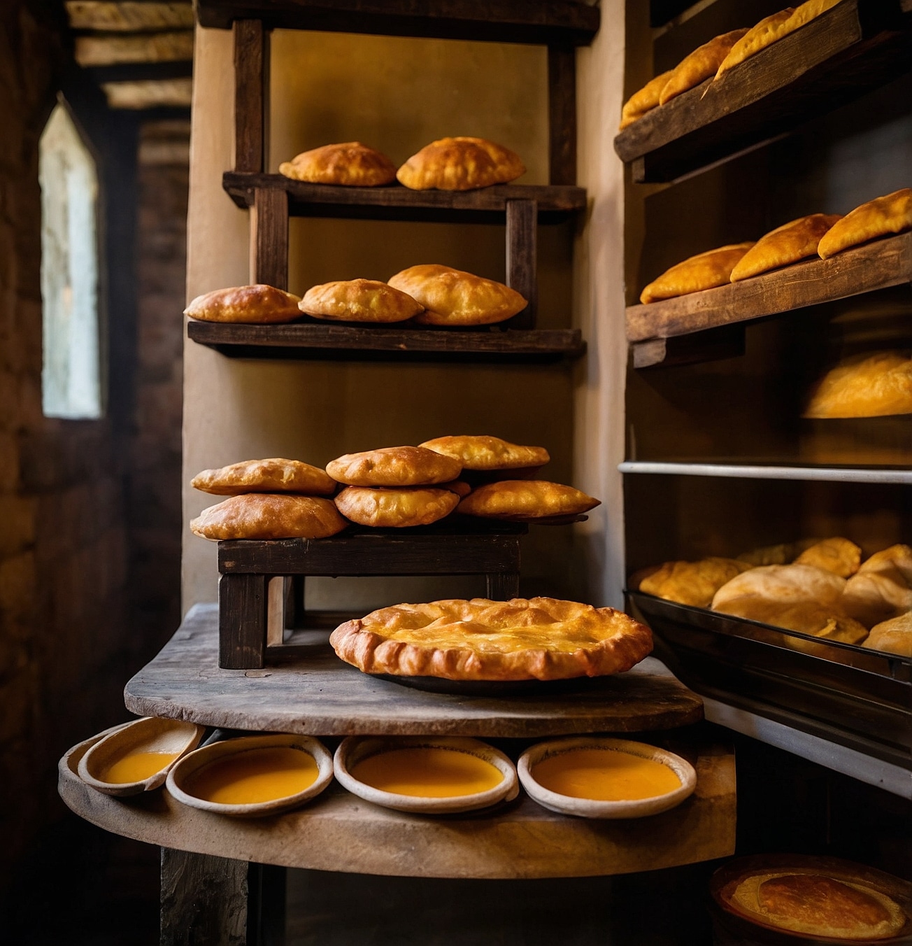 Pan candeal y empanadas frescas.